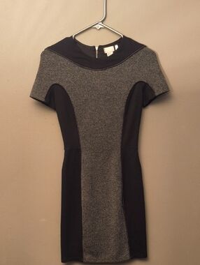 H&M Textured Tweed Panel Bodycon Sheath Dress - Size 6